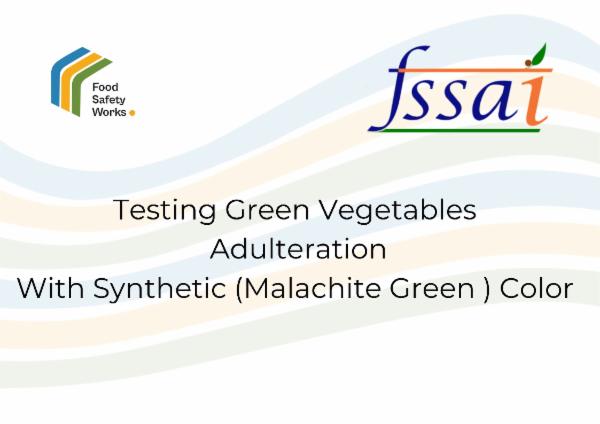 Testing Green Vegetables Adulteration With Synthetic (Malachite Green ) Color cover