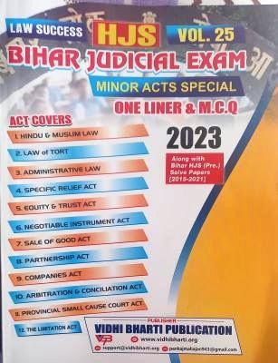 Bihar Judicial & HJS Minor Acts Special (Important Facts & MCQ) cover
