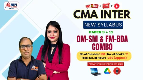 CMA INTER (NEW) - PAPER 9 + 11 - OM-SM & FINANCIAL MANAGEMENT AND BUSINESS DATA ANALYTICS COMBO - FOR LAPTOP/DESKTOP (WINDOWS ONLY) cover