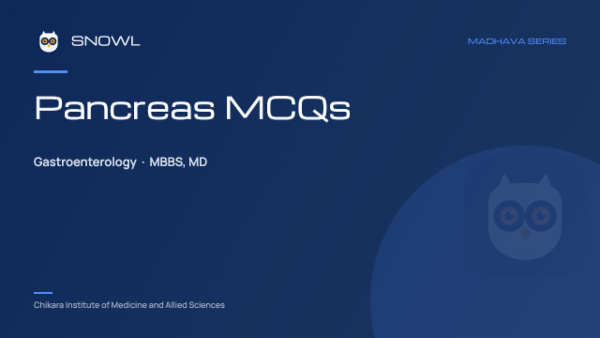 Pancreas MCQs cover