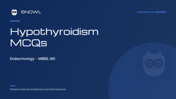 Hypothyroidism MCQs cover