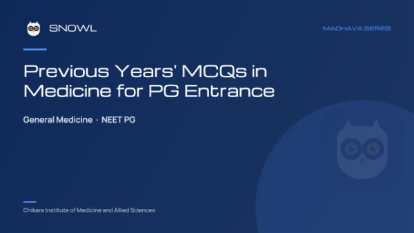 Previous Years' MCQs in Medicine for PG Entrance cover