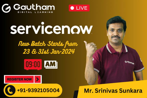 ServiceNow Live Classes : New Batch Starts from 23rd JAN 2024 09:00 AM cover