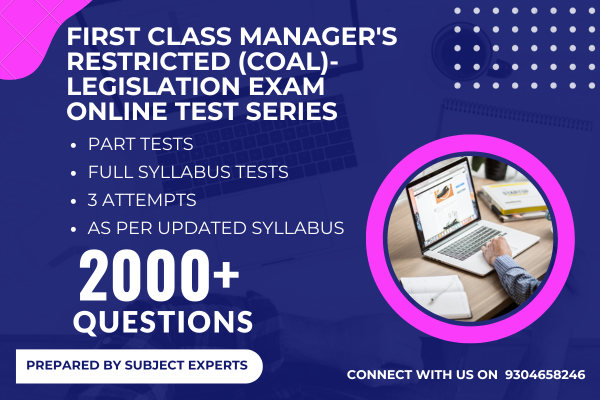 First Class Manager's Restricted (Coal)- Legislation Exam 2025 Online Test Series cover