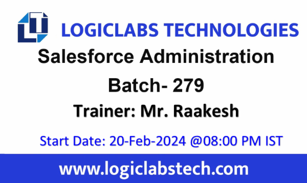 Salesforce Administration by Mr.Raakesh Kumar (20+ Yrs Exp) --Batch -279 cover
