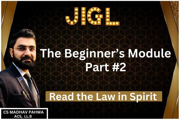 JIGL - THE BEGINNER'S MODULE - Part 2 cover