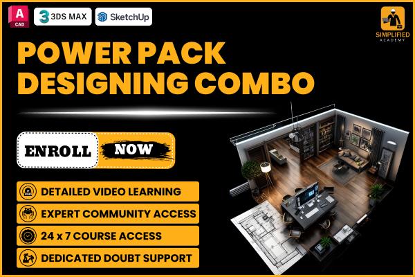 POWER PACK DESIGNING COMBO : 3DS MAX + SKETCHUP + AUTOCAD cover