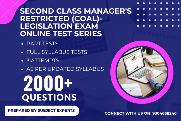 Second Class Manager's Restricted (Coal)- Legislation Exam 2025 Online Test Series cover