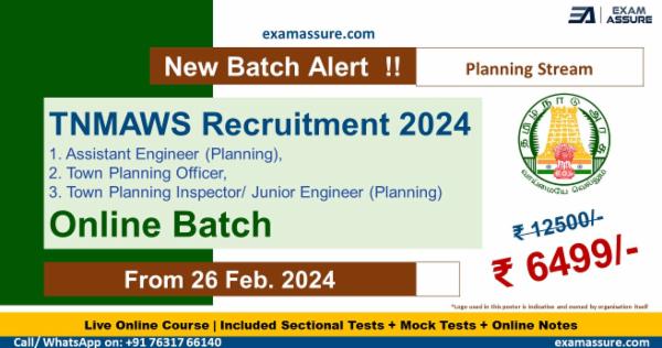 Online Batch for TNMAWS Recruitment 2024 (Planning Stream) cover