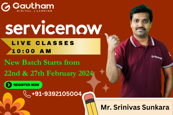 ServiceNow Live Classes : New Batch Starts from 22nd & 27th FEB 2024 10:00 AM cover