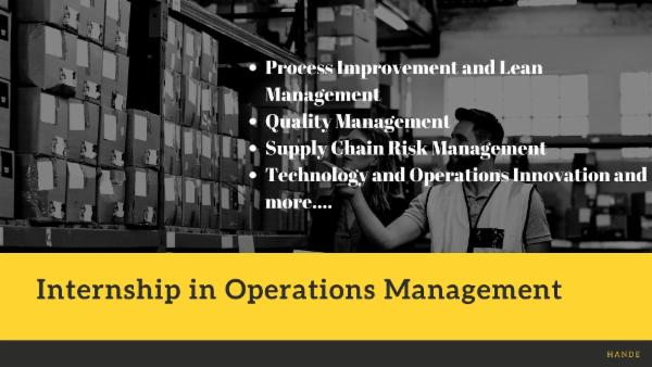 Internship in Operations Management cover