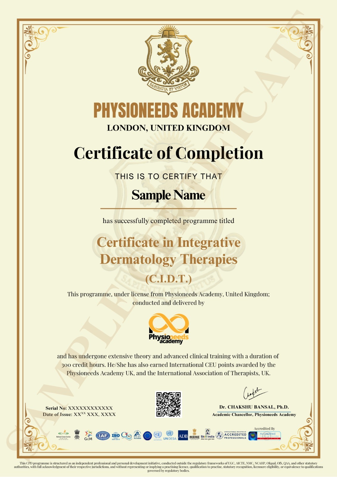 CIDT integrative dermatology therapies certification