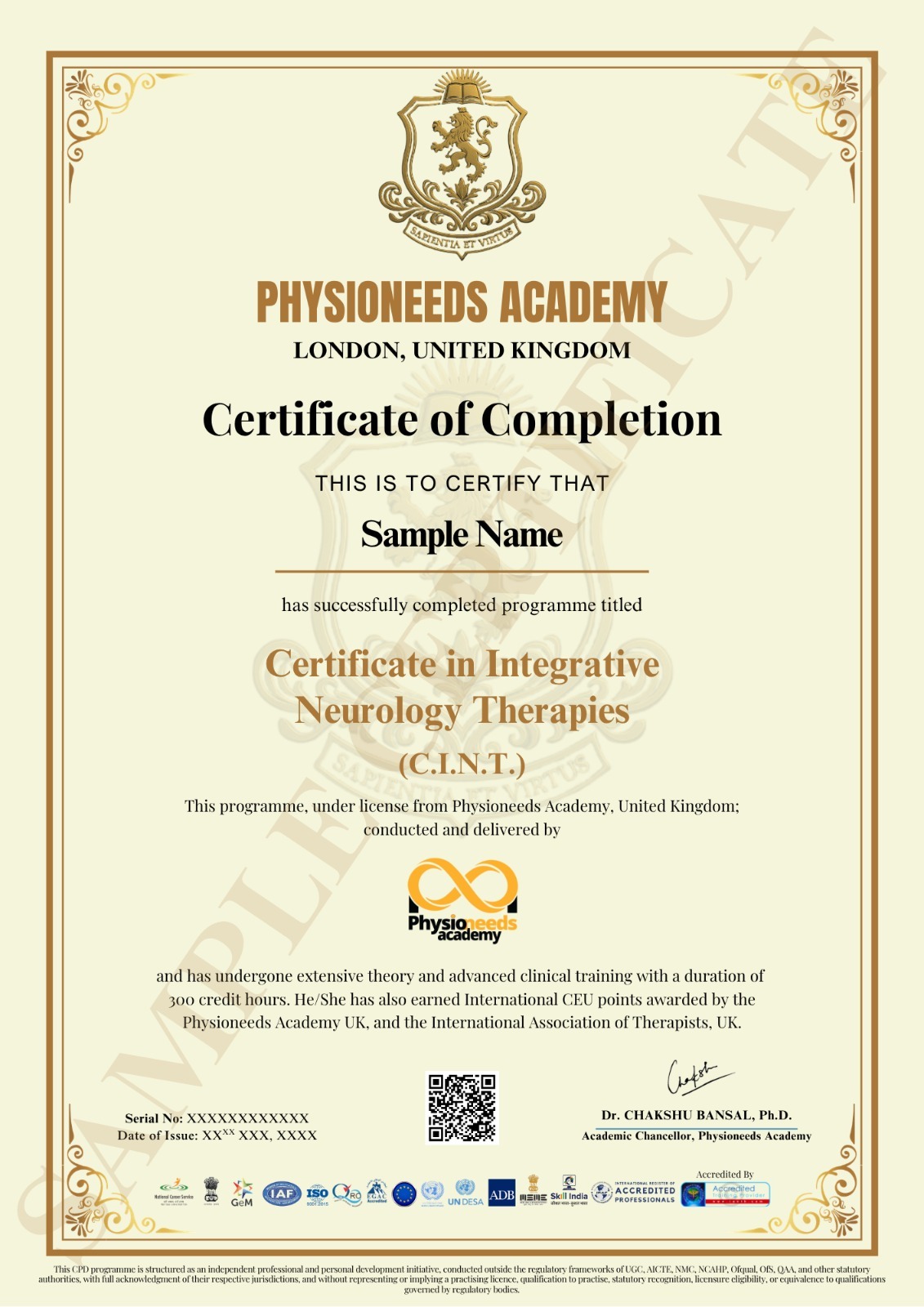 CINT integrative neurology therapies certification