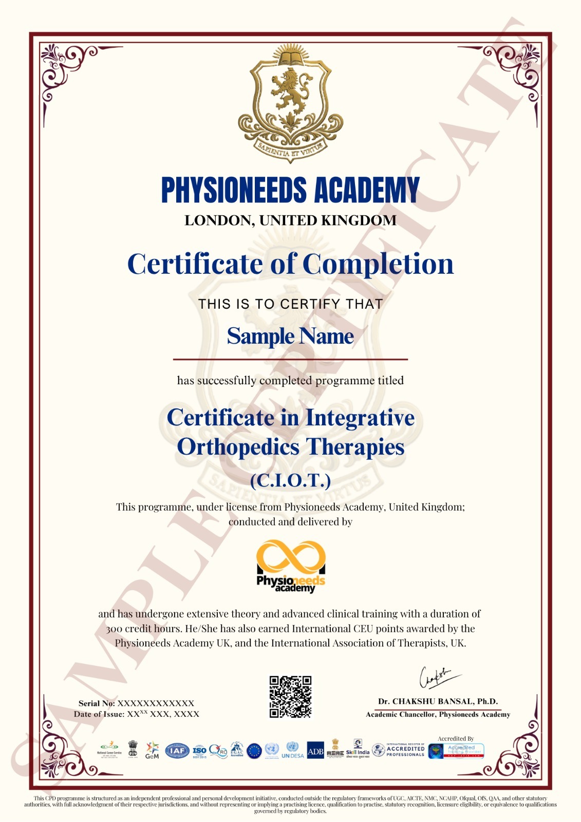 CIOT integrative orthopedics therapies certification