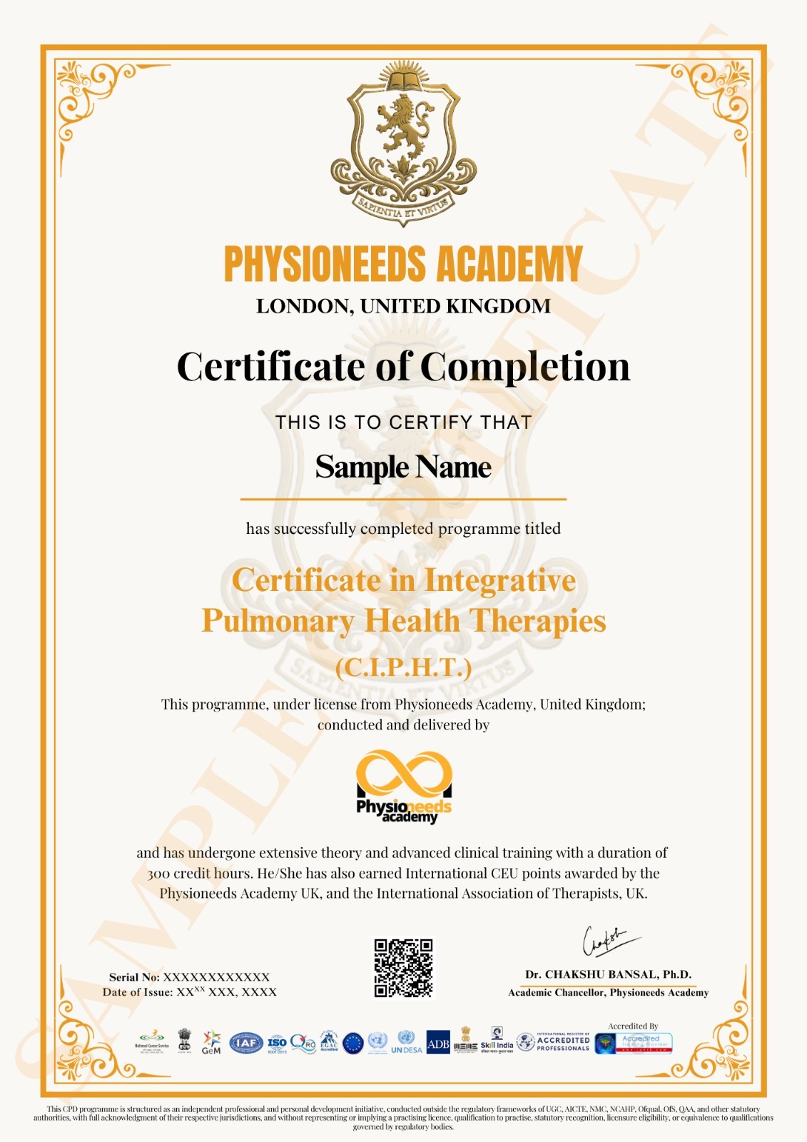 CIPHT integrative pulmonary health therapies certification