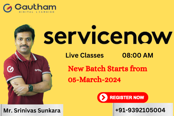ServiceNow Live Classes : New Batch Starts from 05 MARCH 2024 08:00 AM cover