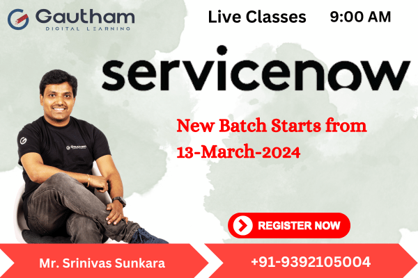 ServiceNow Live Classes : New Batch Starts from 13 MARCH 2024 09:00 AM cover