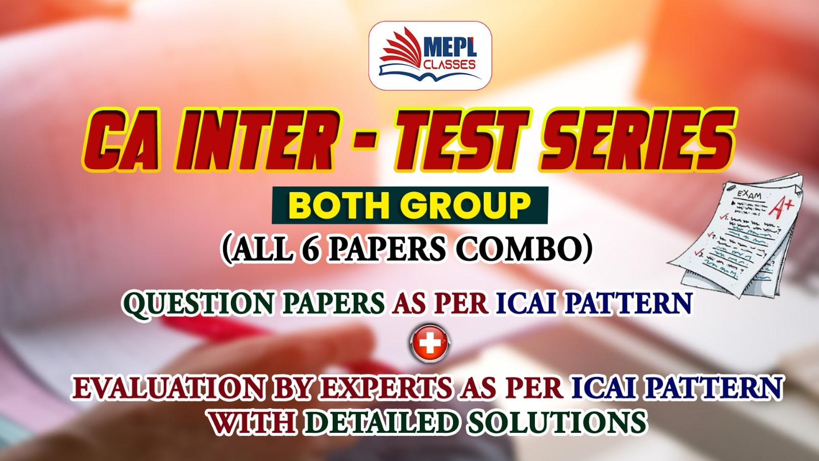 CA INTER - JAN 25 & MAY 25 - TEST SERIES - BOTH GROUP COMBO (ALL 6 PAPERS) cover