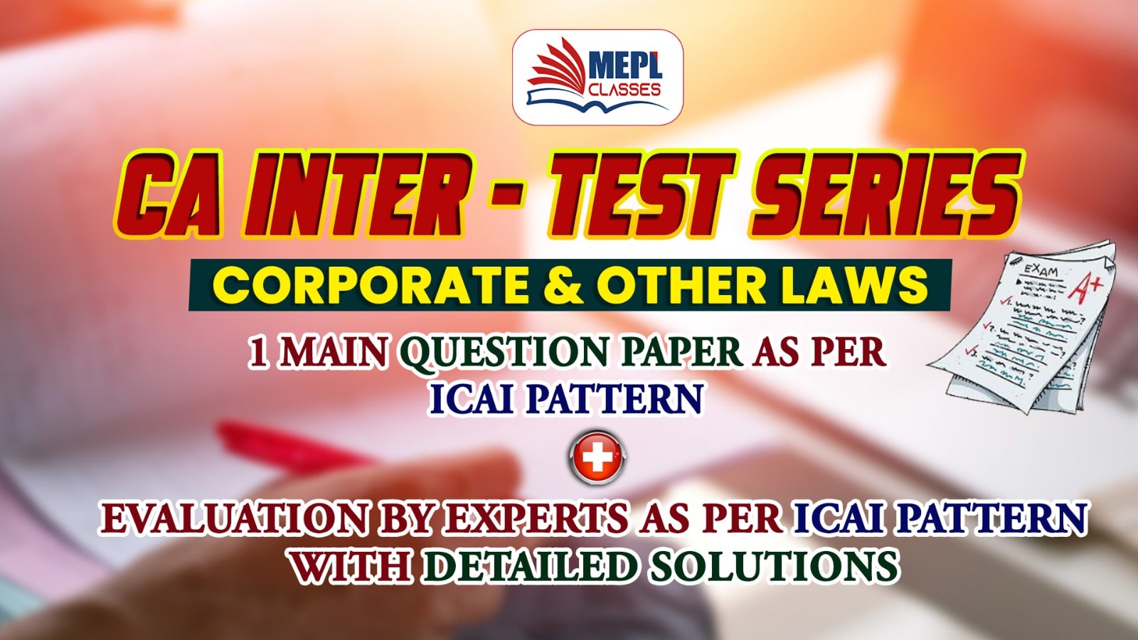 CA INTER - JAN 25 & MAY 25 EXAMS - TEST SERIES - PAPER 2 - CORPORATE & OTHER LAWS cover