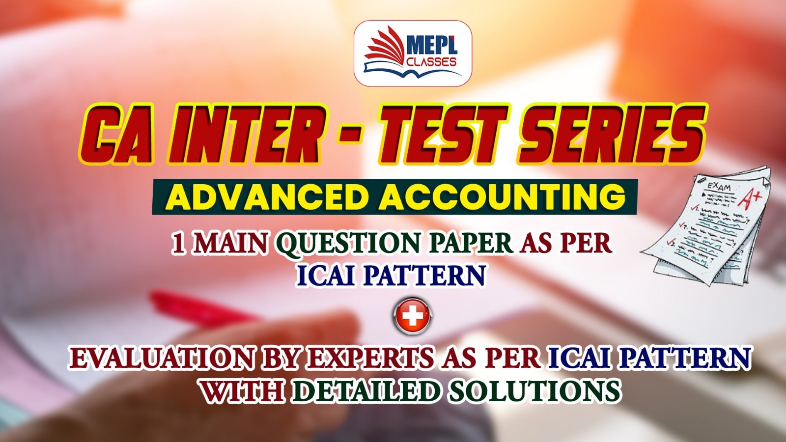 CA INTER - JAN 25 & MAY 25 - TEST SERIES - PAPER 1 - ADVANCED ACCOUNTING cover