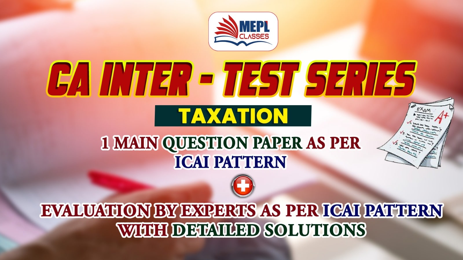 CA INTER - JAN 25 & MAY 25 - TEST SERIES - PAPER 4 - TAXATION cover