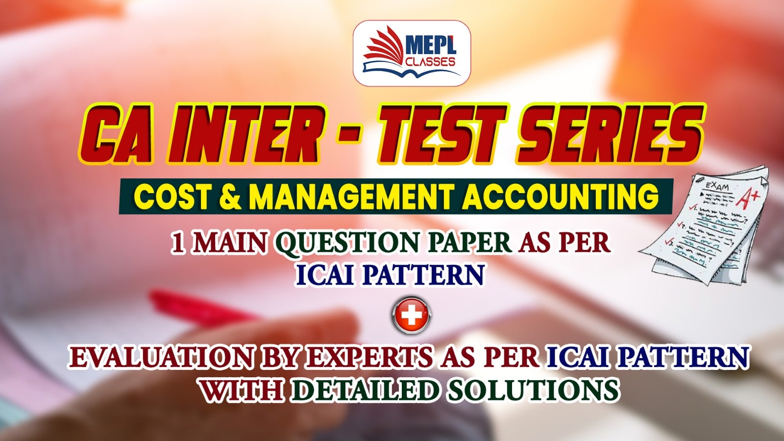 CA INTER - JAN 25 & MAY 25 - TEST SERIES - COST & MANAGEMENT ACCOUNTING cover