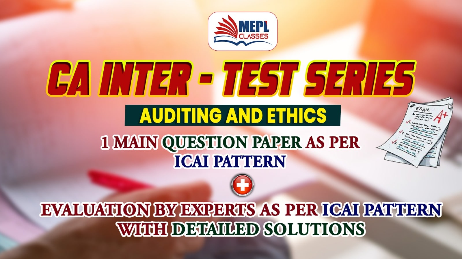 CA INTER - JAN 25 & MAY 25 - TEST SERIES - PAPER 5 - AUDITING & ETHICS cover