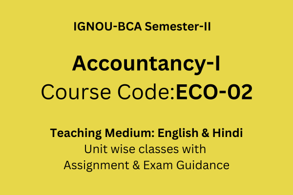 ECO-02: Accountancy-I (लेखा विधि -1) cover