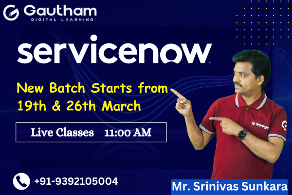 ServiceNow Live Classes : New Batch Starts from 19th MARCH 2024 11:00 AM cover