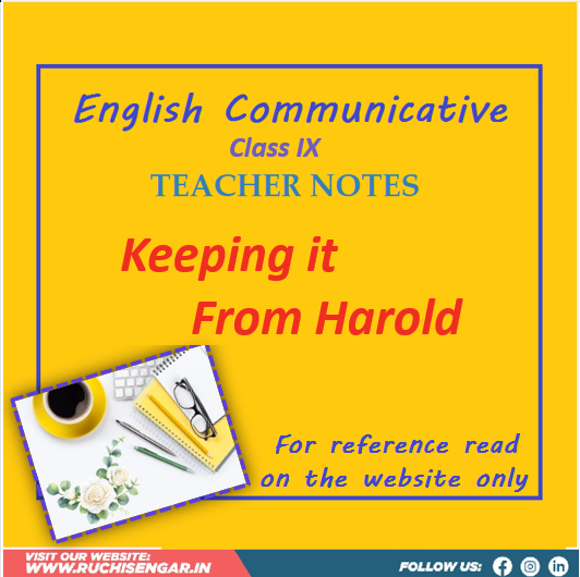 Teacher Notes-Keeping it From Harold cover