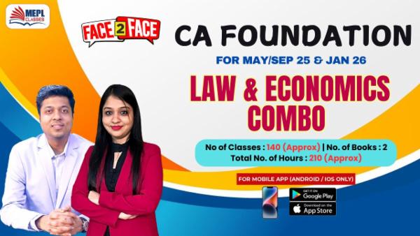 CA FOUNDATION (NEW) - FACE TO FACE BATCH - LAW & ECONOMICS (COMBO) - FOR MOBILE APP (ANDROID / IOS ONLY) cover
