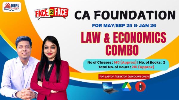 CA FOUNDATION (NEW) - FACE TO FACE BATCH - LAW & ECONOMICS (COMBO) - FOR LAPTOP/DESKTOP (WINDOWS ONLY) cover