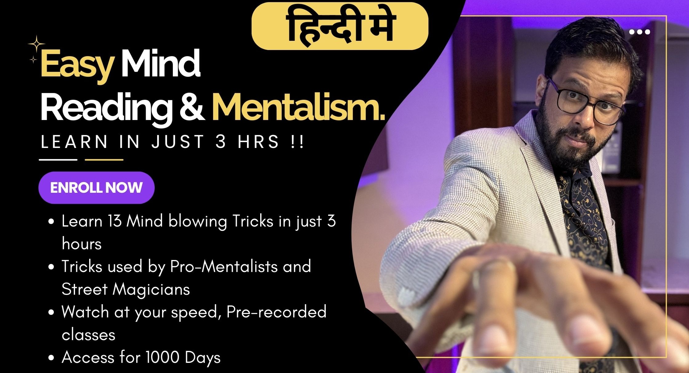 Mind Read like Pro Mentalists in Just 3 Hours ( HINDI )  - Easiest Mentalism Course Ever ! cover
