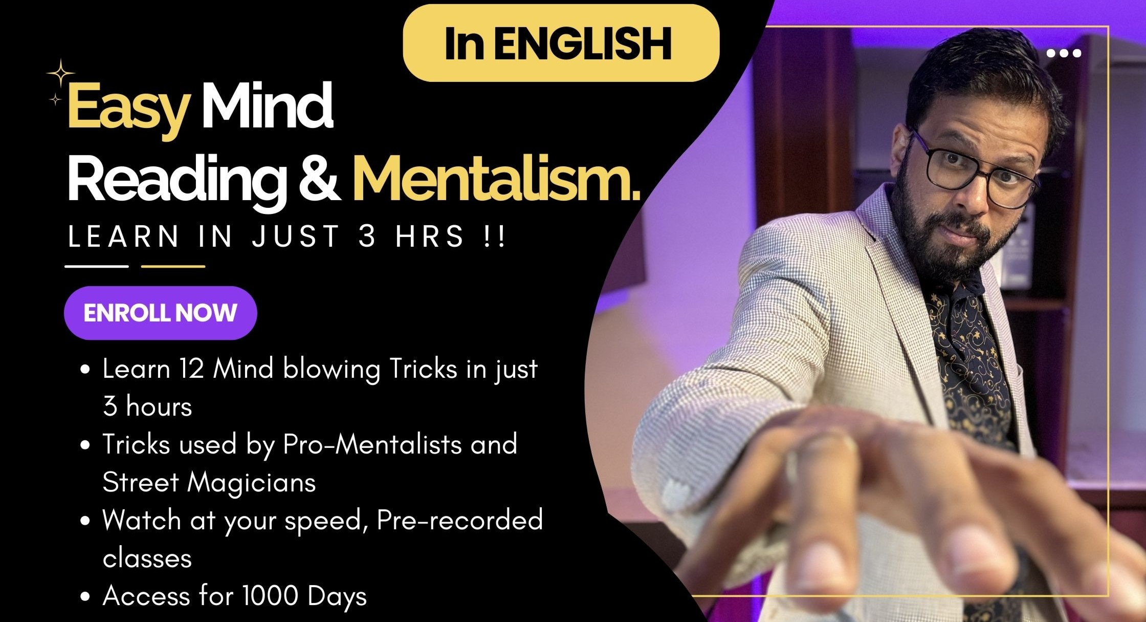 Mind Read like a Pro Mentalist in Just 3 Hours ( ENGLISH )  - Easiest Mentalism Course Ever ! cover