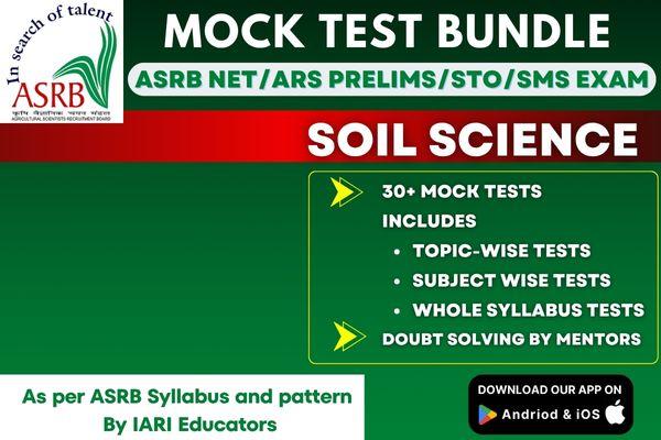 Soil Science Paid Mock Test Bundle for ASRB-NET/ARS PRELIMS/SMS/STO 2025 cover