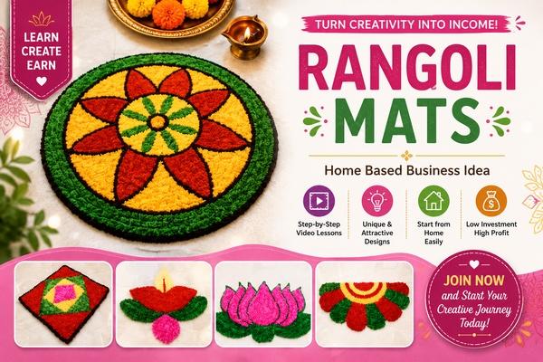 Trending Rangoli Mat Rangoli Floor Mats - Using Fur Yarn