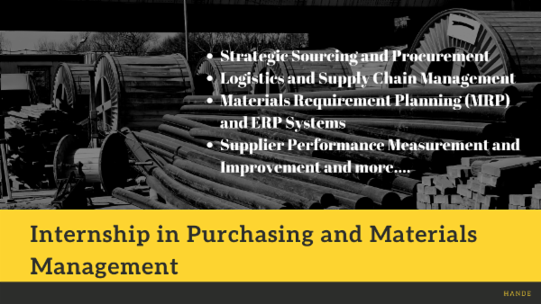 Internship in Purchasing and Materials Management cover