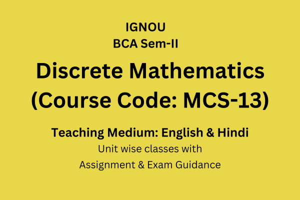 MCS-13: Discrete Mathematics cover