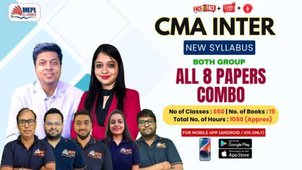 CMA INTER - NEW SYLLABUS - PAPER 5 TO 12 - BOTH GROUP SUPER COMBO - FOR MOBILE APP (ANDROID / IOS ONLY) cover