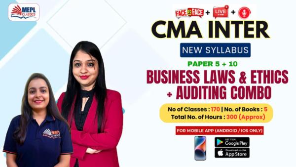 CMA INTER - NEW SYLLABUS - BUSINESS LAWS & ETHICS + AUDITING COMBO - FOR MOBILE APP (ANDROID / IOS ONLY) cover