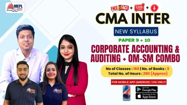 CMA INTER - NEW SYLLABUS - GROUP 2 - CORPORATE ACCOUNTS & AUDITING + OM-SM COMBO - FOR MOBILE APP (ANDROID / IOS ONLY) cover