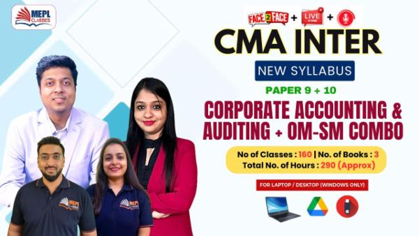 CMA INTER - NEW SYLLABUS - GROUP 2 - CORPORATE ACCOUNTS & AUDITING + OM-SM COMBO - FOR LAPTOP/DESKTOP (WINDOWS ONLY) cover