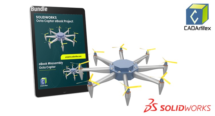 SOLIDWORKS Octa Copter eBook Project cover