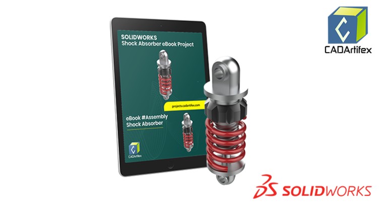 SOLIDWORKS Shock Absorber Assembly eBook Project cover