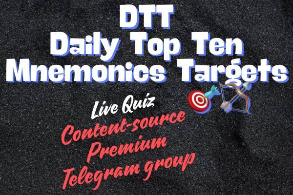 DTT Daily Top Ten Mnemonics Targets live Quiz cover