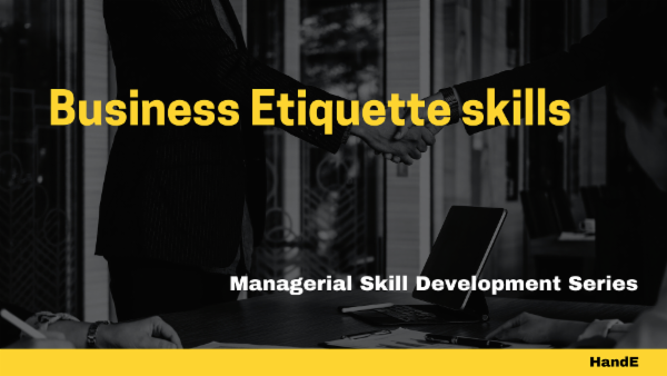 Business Etiquette skills for Managers cover