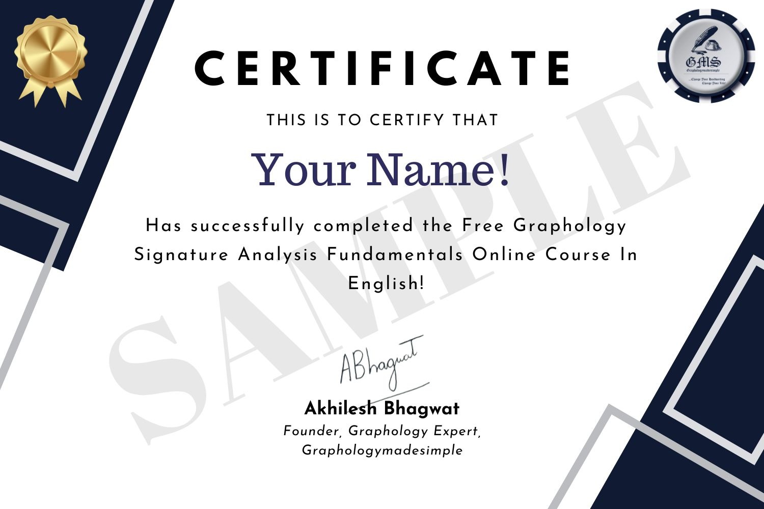 Free Graphology Signature Analysis Course Certificate
