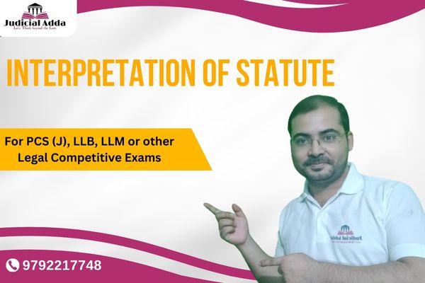Interpretation of Statute. cover