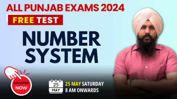 Maths NUMBER SYSTEM - Free Test (All Punjab Exams 2024) cover