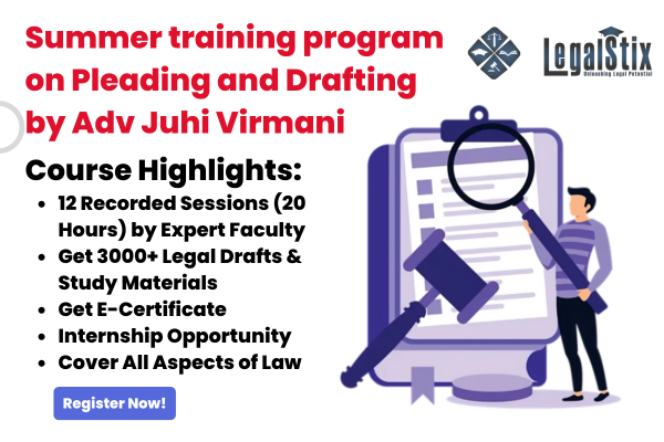 Summer Training program on Drafting & Pleading cover